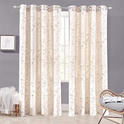 DriftAway Harper Ink Botanical Room-darkening Curtain Panel Pair