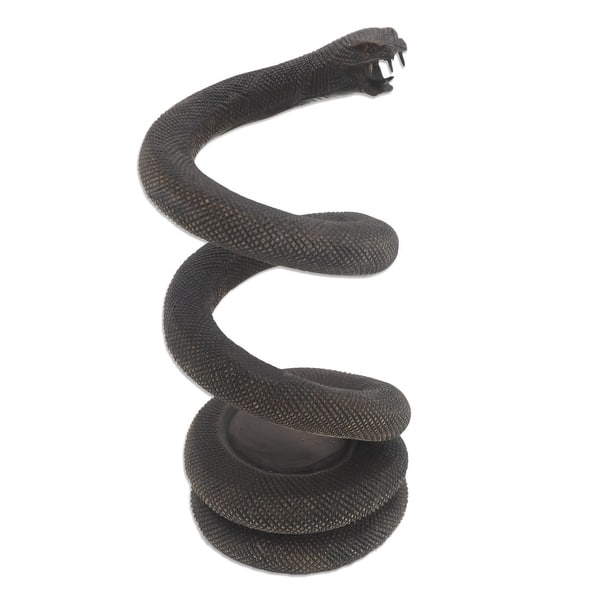 slide 2 of 5, Novica Handmade Snake Embrace Wood Bottle Holder