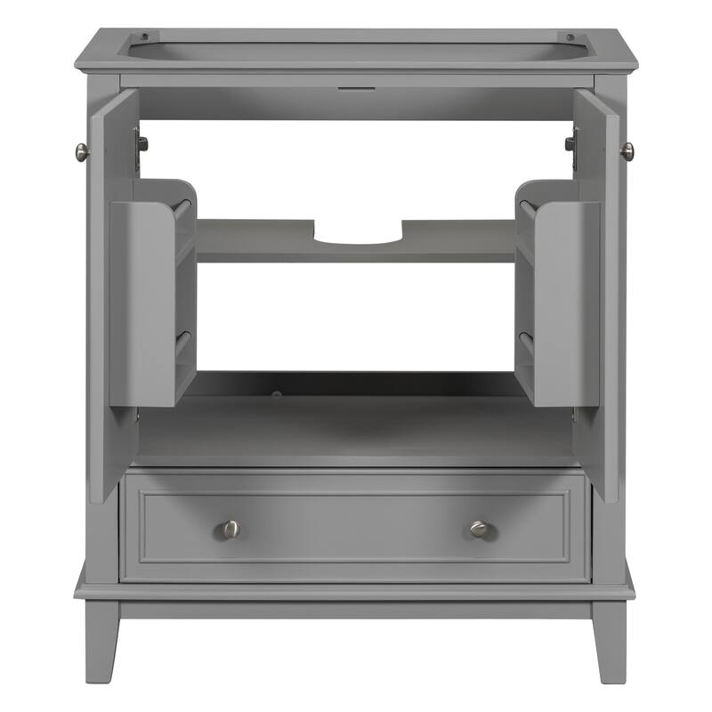 Modern 30 Inch Bathroom Vanity Base with Drawer and Adjustable Shelves, Cabinet Only without Sink