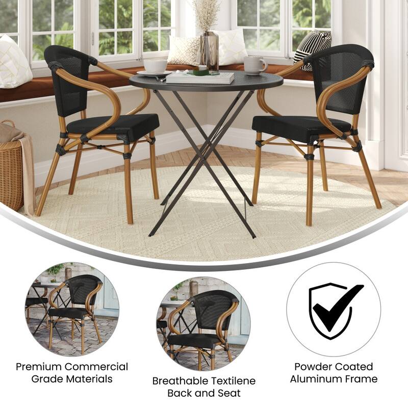 Stacking Bistro Chairs with Metal Frames