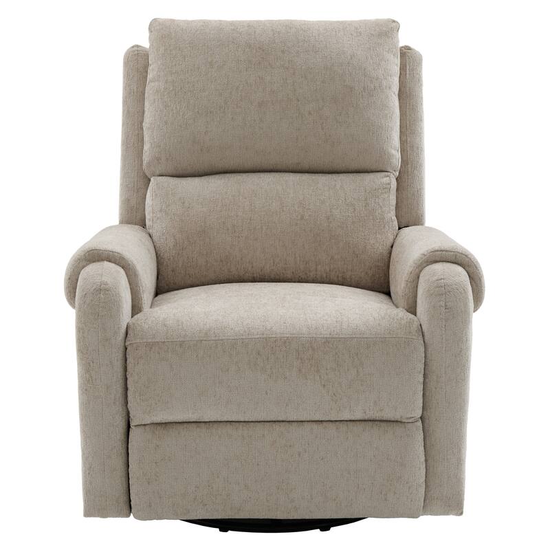 Roomfitters Manual Massage Recliner Chair with Swivel Rocker Base, Chenille Nursery Glider