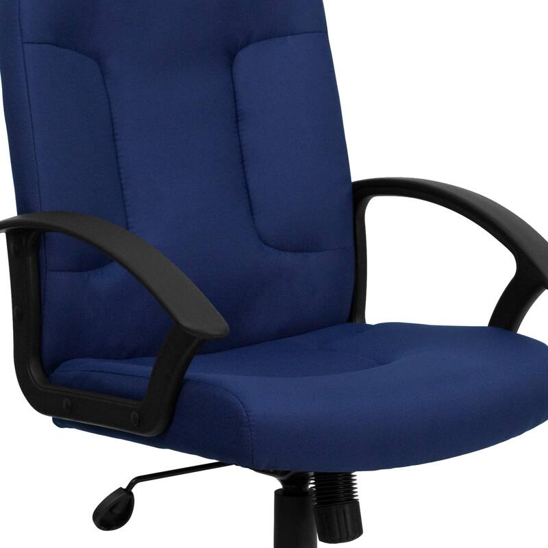 Mid-Back Fabric Executive Swivel Office Chair with Nylon Arms