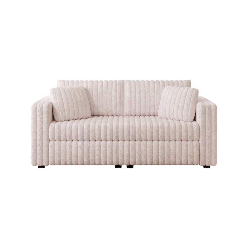 75.6" Soft Modular 2-person Sofa - Highly Comfortable with Distinctive Design. Perfect for Bedroom & Living Room.Light