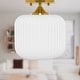 preview thumbnail 10 of 16, River of Goods Ignace Brushed Gold Metal 10.25-Inch Ceiling Light with Frosted White Glass Globe Shade