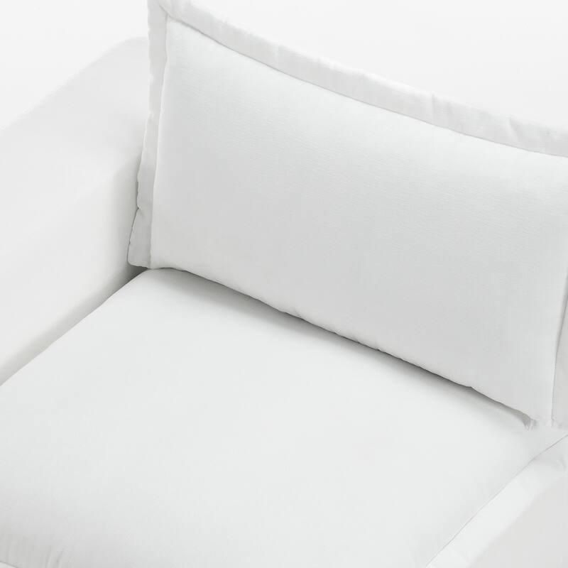 42"W Chenille Upholstered No Assembly Corner Chair