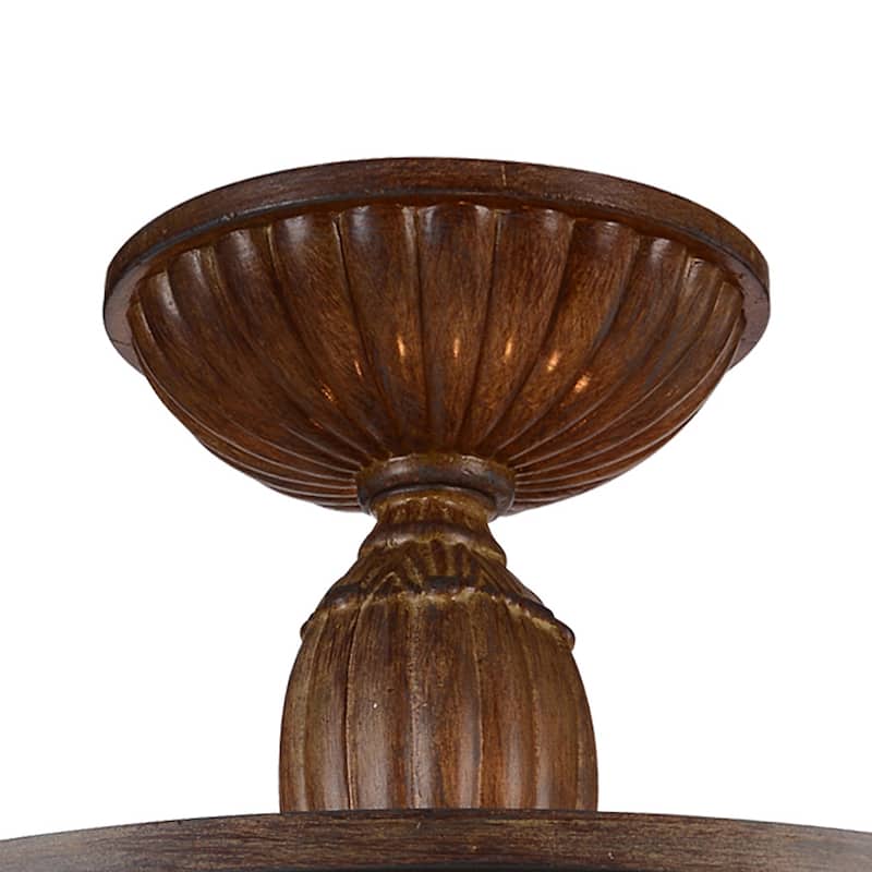 Nicole 3 Light Drum Shade Flush Mount With Brushed Chocolate Finish - Brushed Chocolate