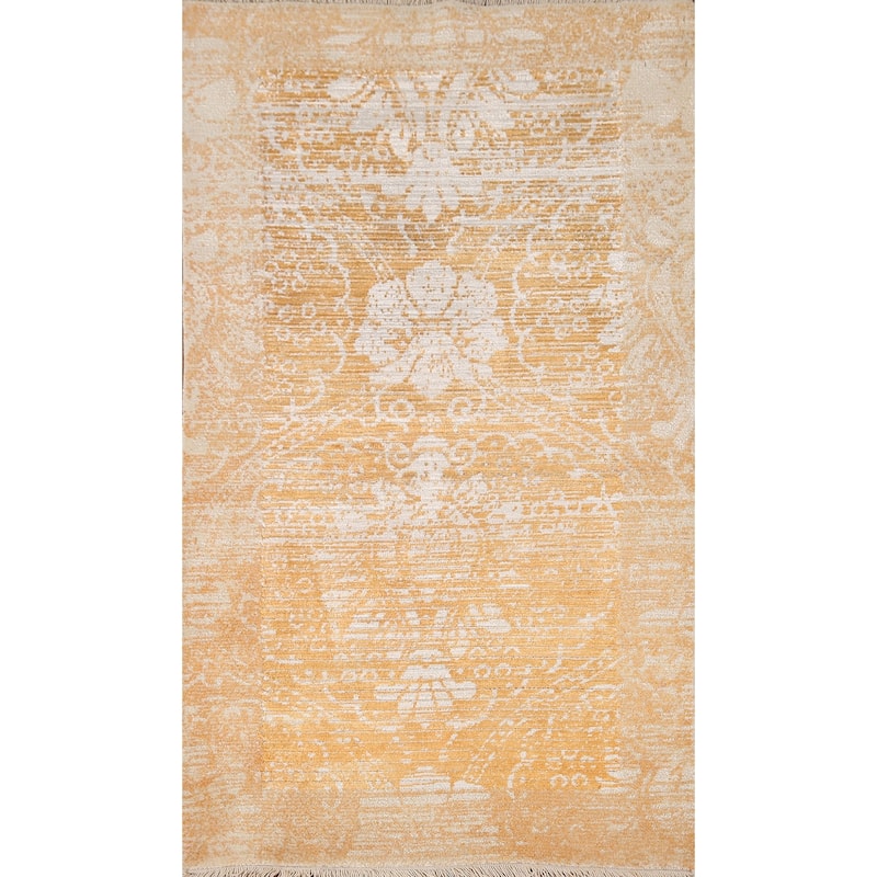 Stripe / Abstract Modern Accent Rug Handmade Wool Carpet - 2'8"x 4'10"