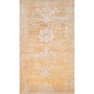 Stripe / Abstract Modern Accent Rug Handmade Wool Carpet - 2'8"x 4'10"
