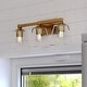 preview thumbnail 1 of 8, Wallingford 3-Light 22.5 inch Wide Bathroom Vanity Lighting Fixture, Clear Glass Shade, Dimmable, LED Compatible, Reversible 22.5-in W x 8.75-in H x 6.25-in D - Modern Gold