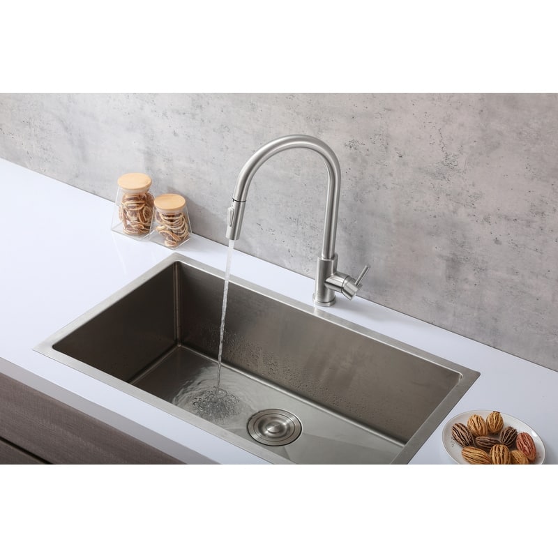 Indigo Home Single Handle Pull Down Sprayer Kitchen Faucet with touch sensor