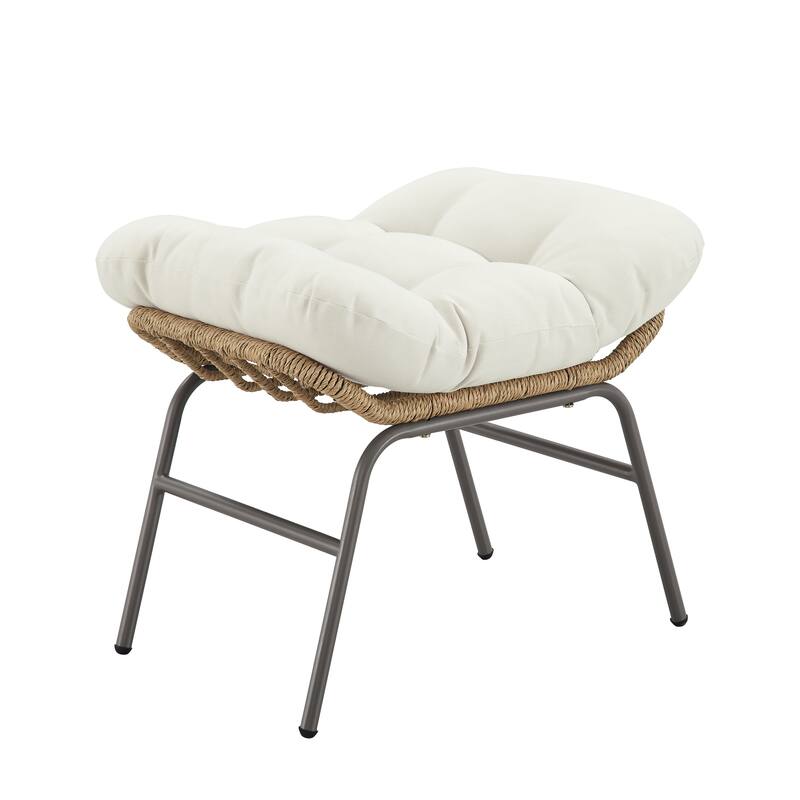 Corvus Hailar Outdoor Wicker Rocking Chair with Ottoman