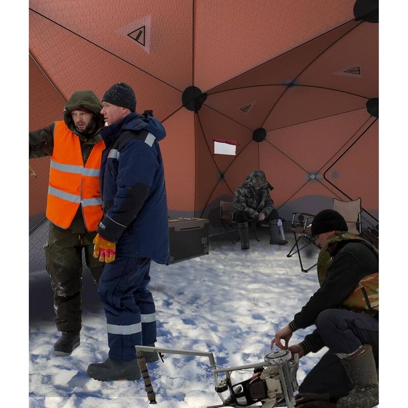 Portable Insulated Ice Fishing Tent Shelter 6-8 Person - N/A