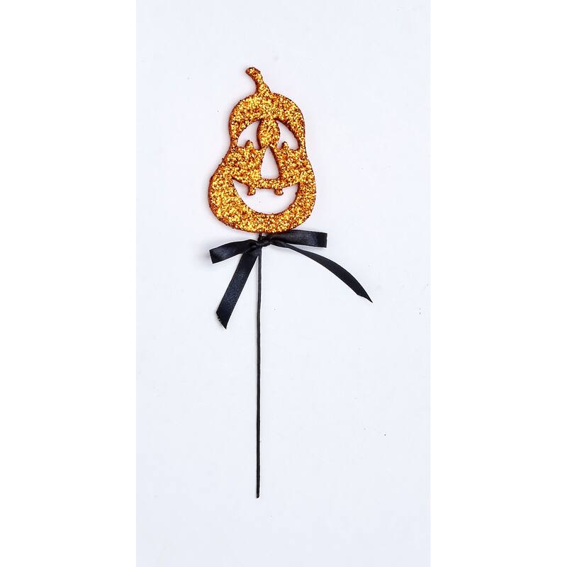 11" Flat Pumpkin Pick, Set of 6