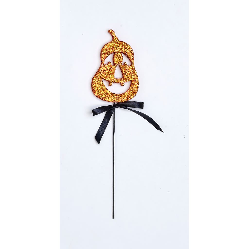 11" Flat Pumpkin Pick, Set of 6