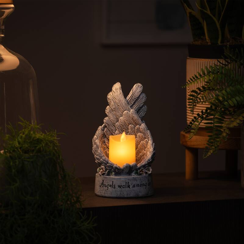 Heavenly Wings Angels Walk Among Us Flameless Candle Holder - 8"