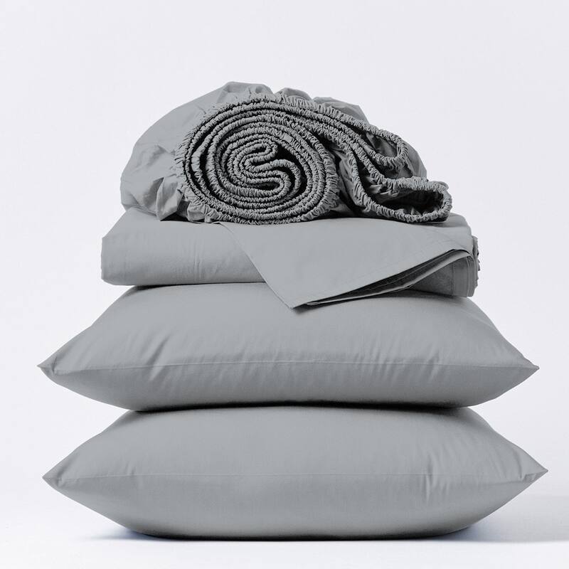 Aireolux 1000 Thread Count Ultra-Soft & Silky Luxury Egyptian Cotton Sheet Set - Silver - Full