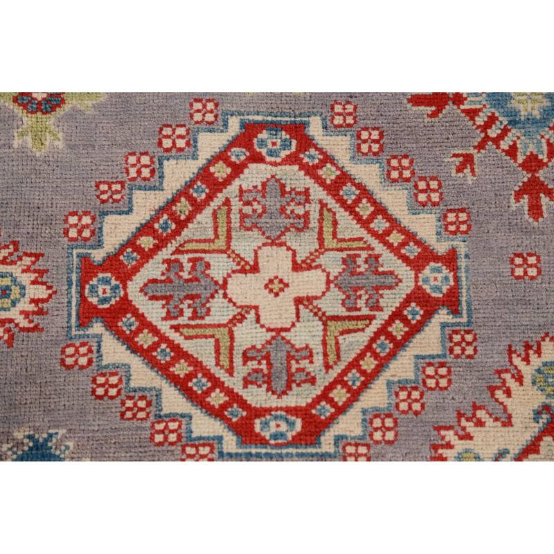 Hand Knotted Oriental 100% Wool Carpet Traditional All-Over Greys & Charcoal Kazak Area Rug - 9' 8'' X 8' 2''