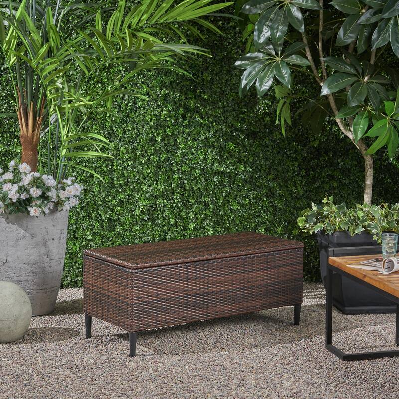 Rattan Storage Bench Leisure Bench, Patio Bench Outdoor Bench