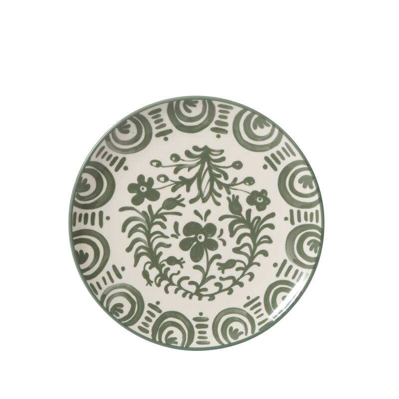 Bloomhouse - 2-Time Oprah's Favorite Things - Valencia Flor 4 Piece Salad Plate Set, 8.75" Stoneware Floral Decal Design