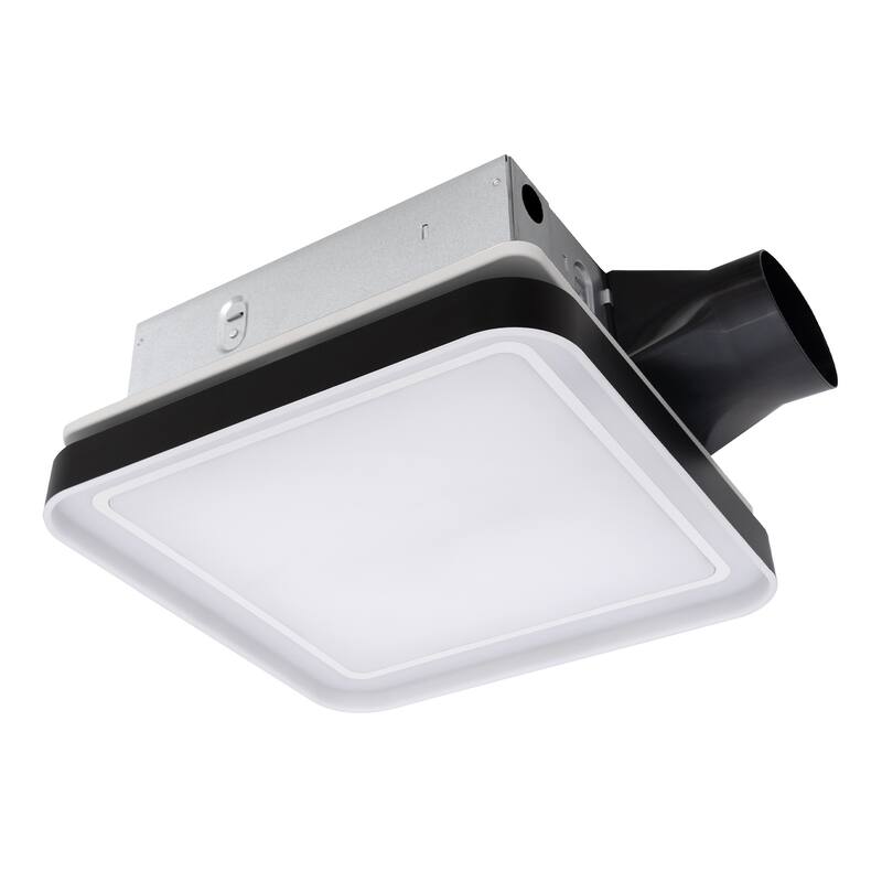 Akicon 100 CFM Bathroom Exhaust Fan with Light, DC Motor - Black