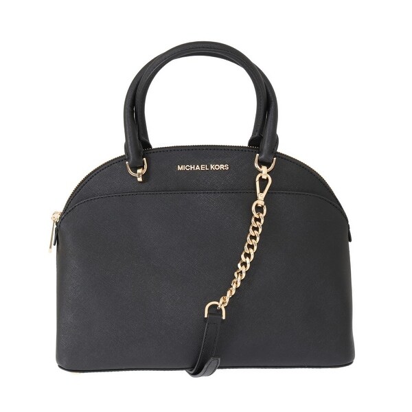 black leather satchel women's