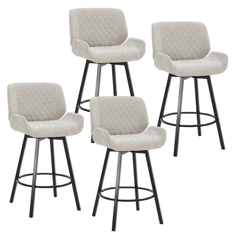 Modern 26" Counter Stool with Swivel, Set of 4