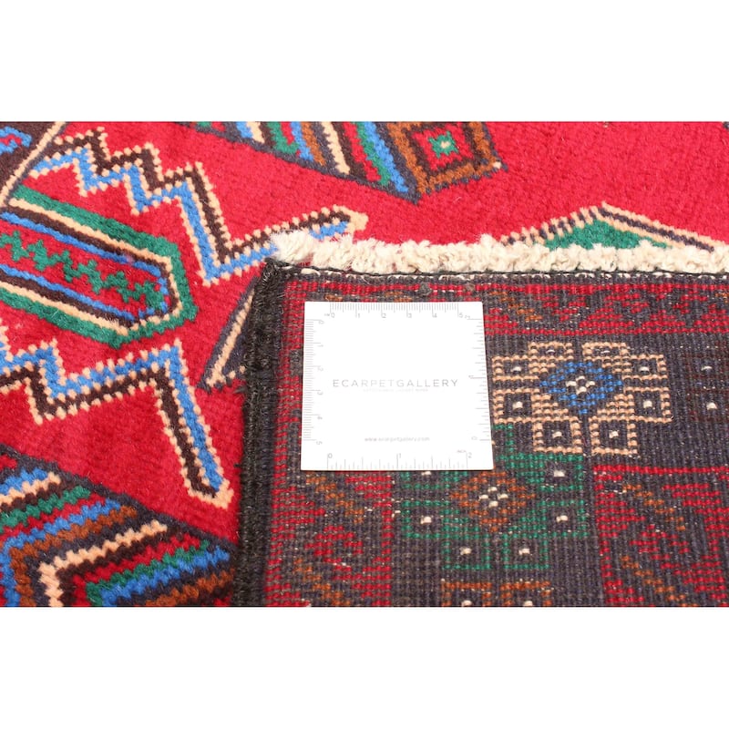 ECARPETGALLERY Hand-knotted Teimani Red Wool Rug - 2'9 x 4'6