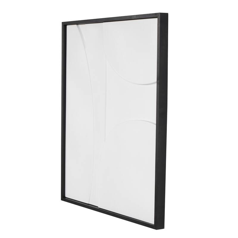 White or Cream Wood Geometric Wall Decor with Brown or Black Wood Frame