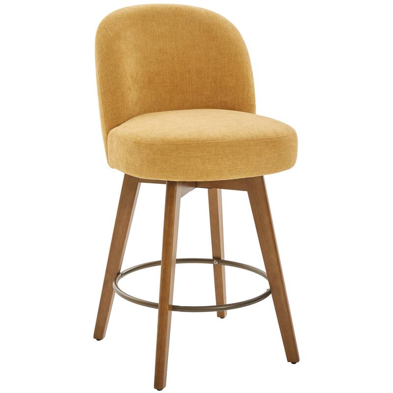 Fabric Upholstered Counter Height Swivel Bar Stools - 37.8"H x 19.7"W x 23.2"D