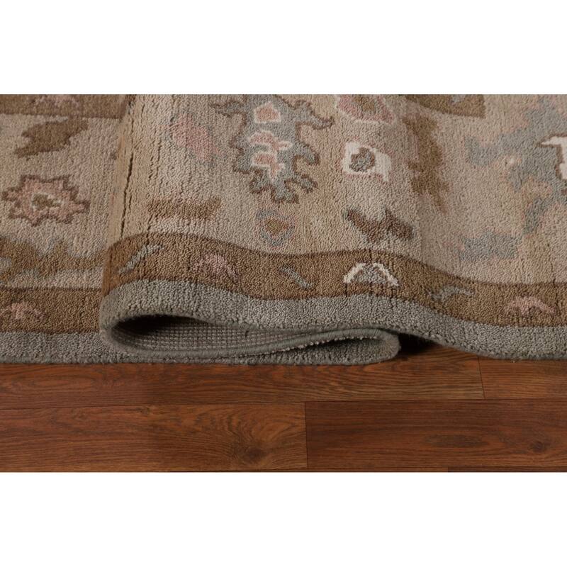 Gray Oushak Indian Area Rug Handmade Wool Carpet - 8'9"x 11'7"
