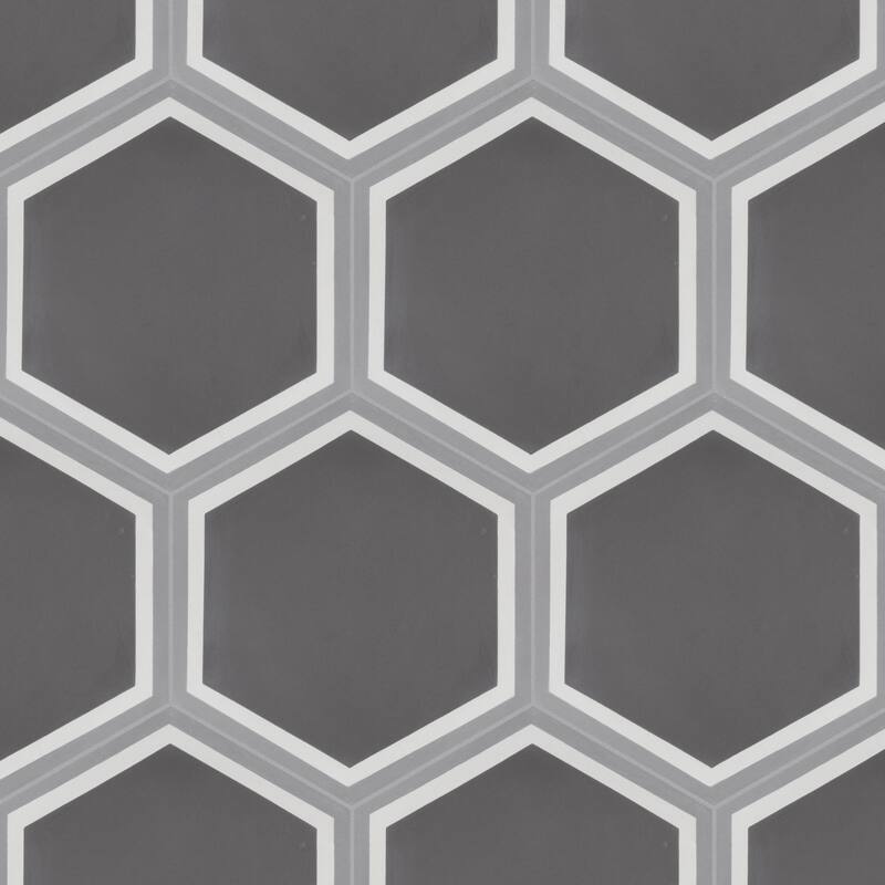 Merola Tile Cemento Hex Holland Strait 7-7/8" x 9" Cement Floor and Wall Tile