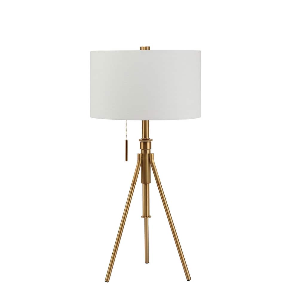 Vintage Look 1pc Floor Lamp Stained Gold Tripod Legs Unique Lamp Pull Switch 32"H