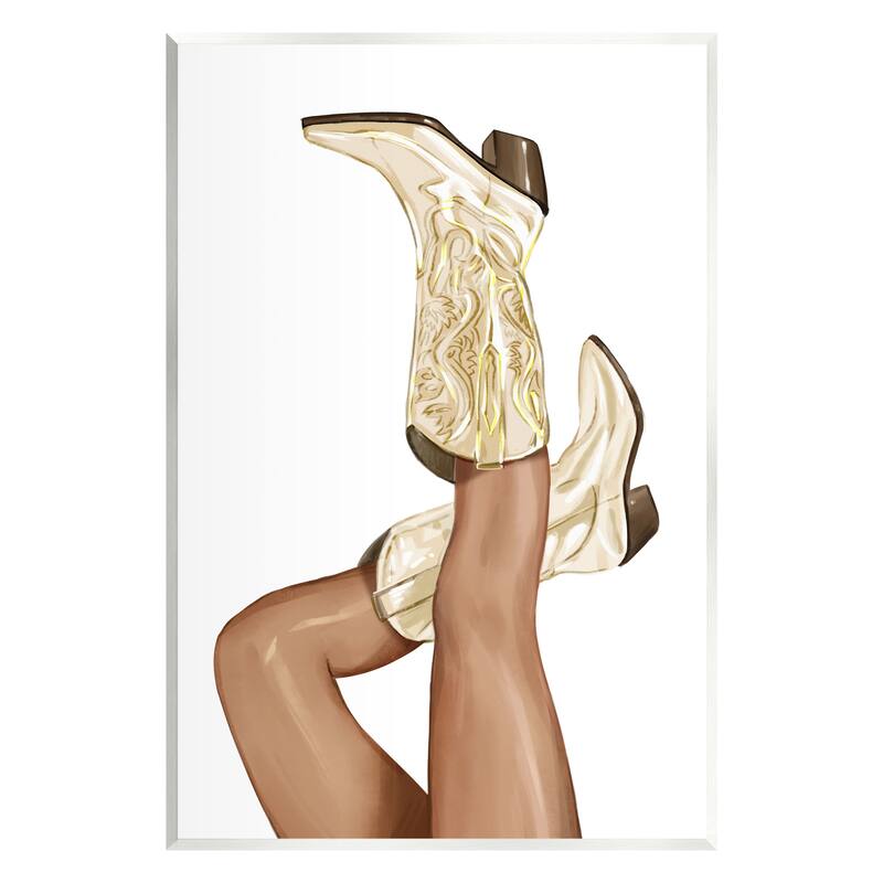 Stupell Country Cowgirl Boots Fashion Wall Plaque Art by Ziwei Li - 10 x 15