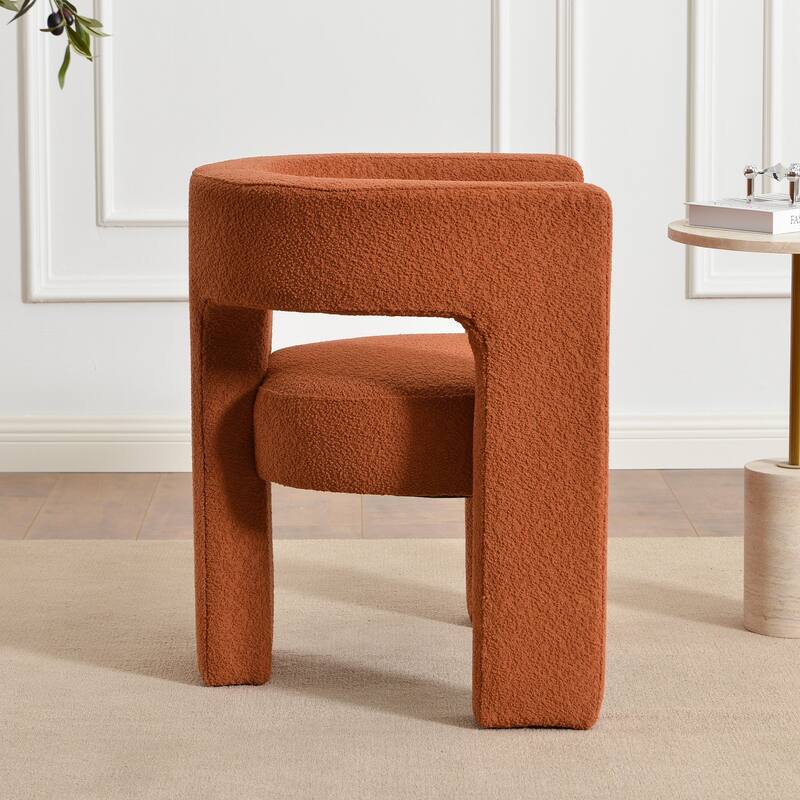 KINWELL 28" Wide Boucle Upholstered Square Armchair