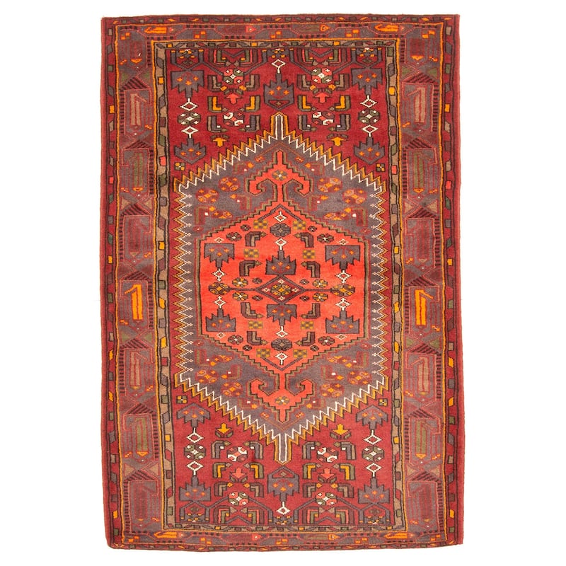 ECARPETGALLERY Hand-knotted Andelz Red Wool Rug - 4'6 x 6'7