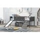 preview thumbnail 31 of 34, Twin size Loft Bed Wood Bed with Three Blackboards, Two Storage Boxes and A Slide, Three Colors Available