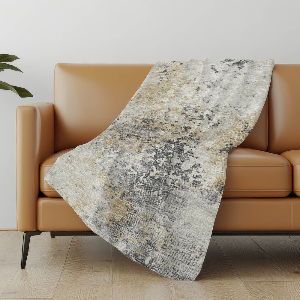 Premium Machine Washable ASB70 Abstract Modern Sherpa Throw Blanket