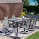 preview thumbnail 75 of 174, Patio Dining Set, Outdoor Dining Table and Chairs Set with Textilene Chairs, Adjustable Umbrella Hole for Garden, Backyard