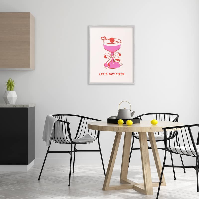 Stupell Let's Get Tipsy with Glass Framed Giclee Art Design By House of Lulu