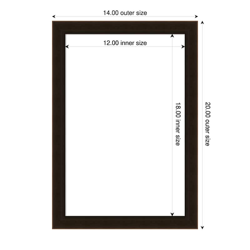 Amanti Art Espresso Brown Framed Dry Erase Magnetic Board - 14 x 20 in