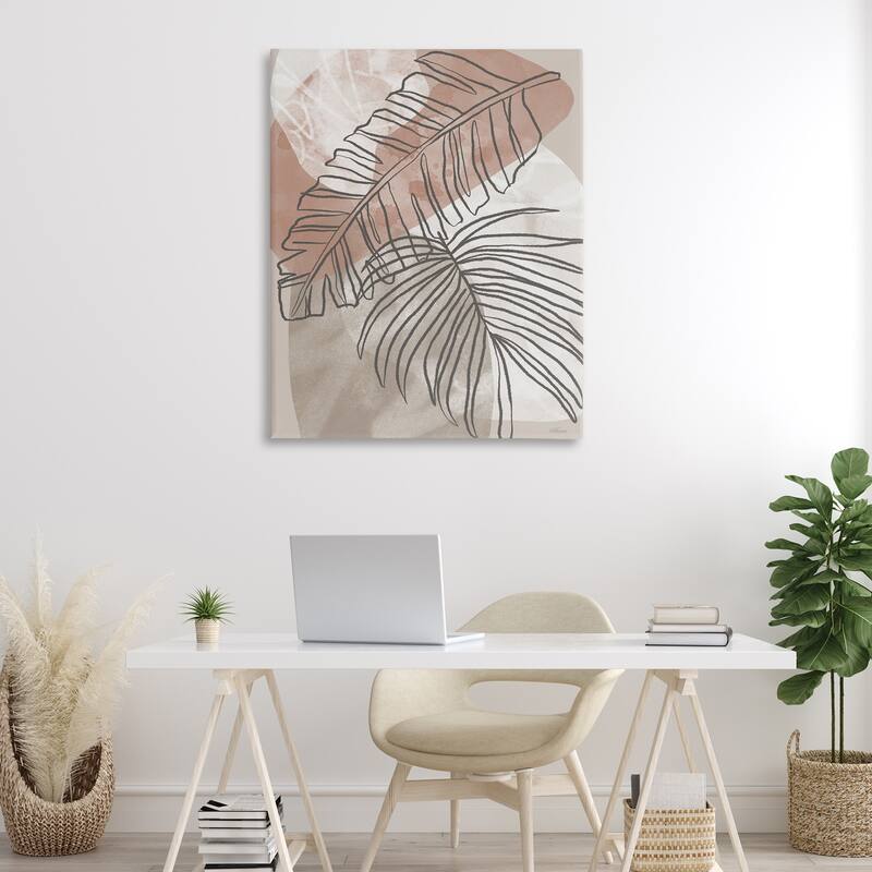 Stupell Tropical Earth Tone Leaves Canvas Wall Art Design By Cat Thurman Designs