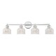 preview thumbnail 1 of 10, Meridian M80036 4 Light 32" Wide Bathroom Vanity Light with Halophane Chrome
