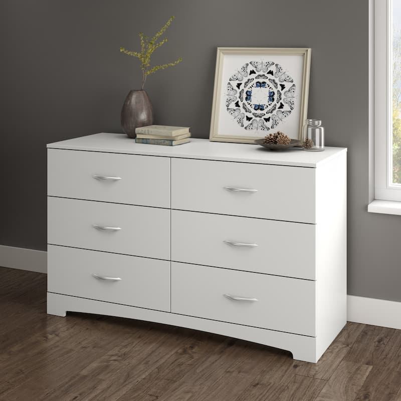 South Shore Step One 6-Drawer Double Dresser - Pure White