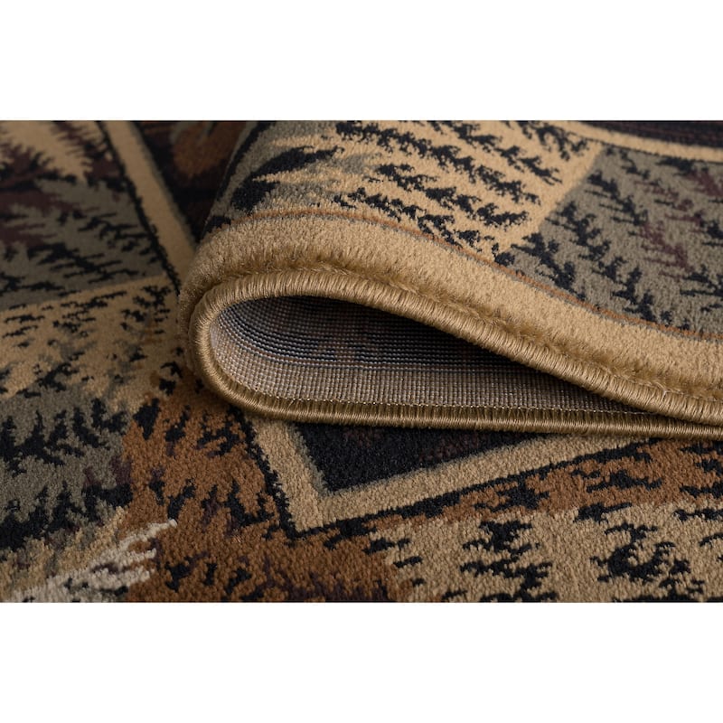 Natural Lodge Novelty Graphic Indoor Area Rug