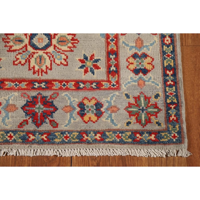 Geometric Kazak Oriental Foyer Rug Hand-Knotted Wool Carpet - 2'0" x 3'0"