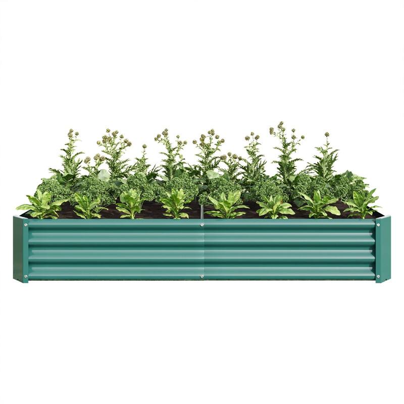 Large Galvanized Metal Raised Garden Bed Open Bottom Rust-Resistant