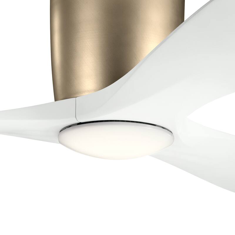 48 Inch Volos 3 Blade Indoor Ceiling Fan in Champagne Bronze with Matte White Blades