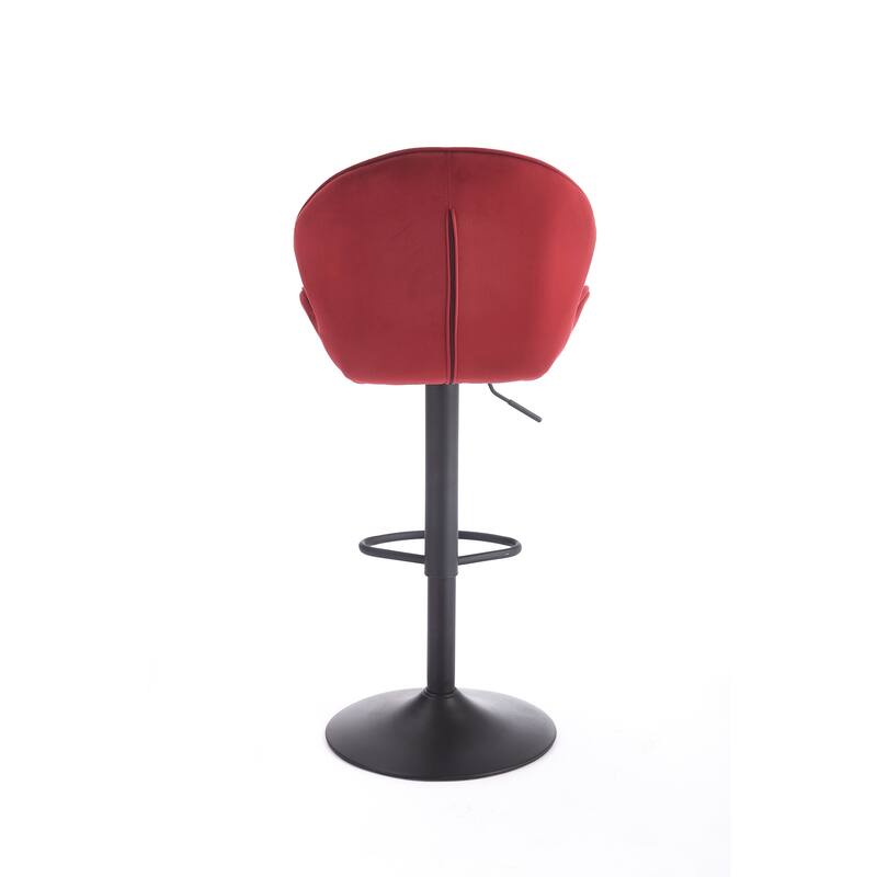 Adjustable Swivel Bar Stools Set of 2, Counter Height Bar Chairs with Back, Velvet Armless Dining Chair with Footrest