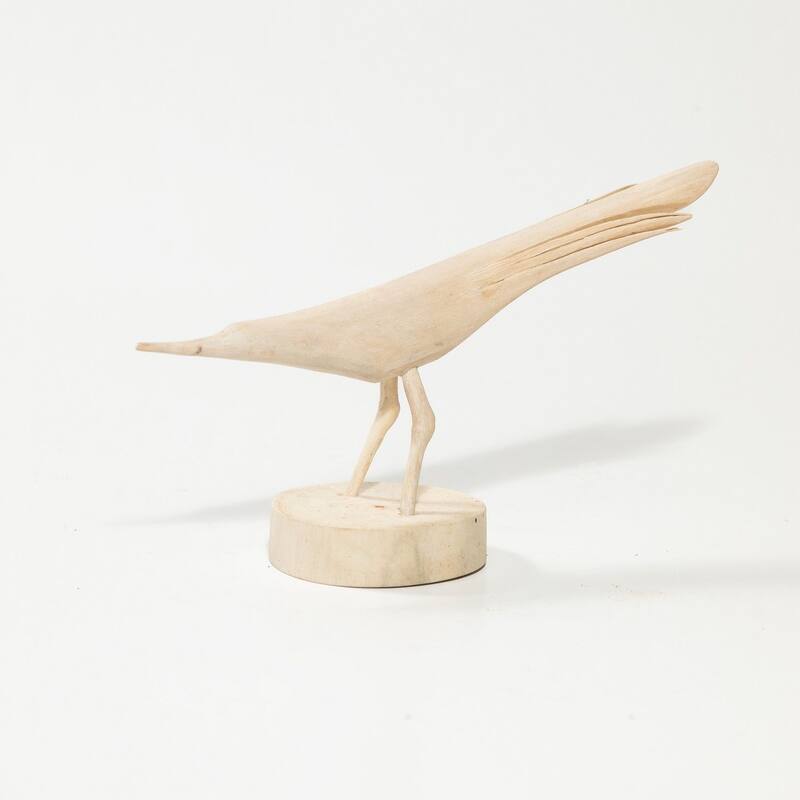Wooden Bird Tabletop Figure - 12" - White