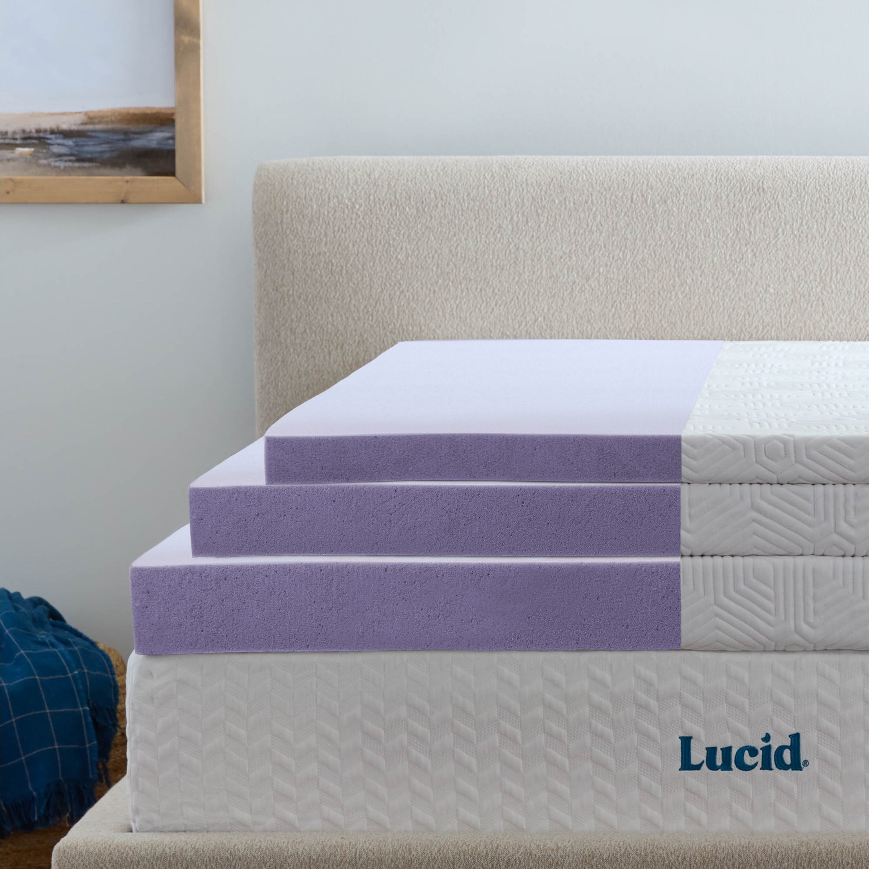 Lucid 3 inch queen mattress topper sales